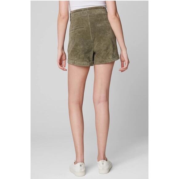 BLANK NYC Olive Green Suede Leather Paperbag Shorts Tie Waist Size 25 - Picture 7 of 10